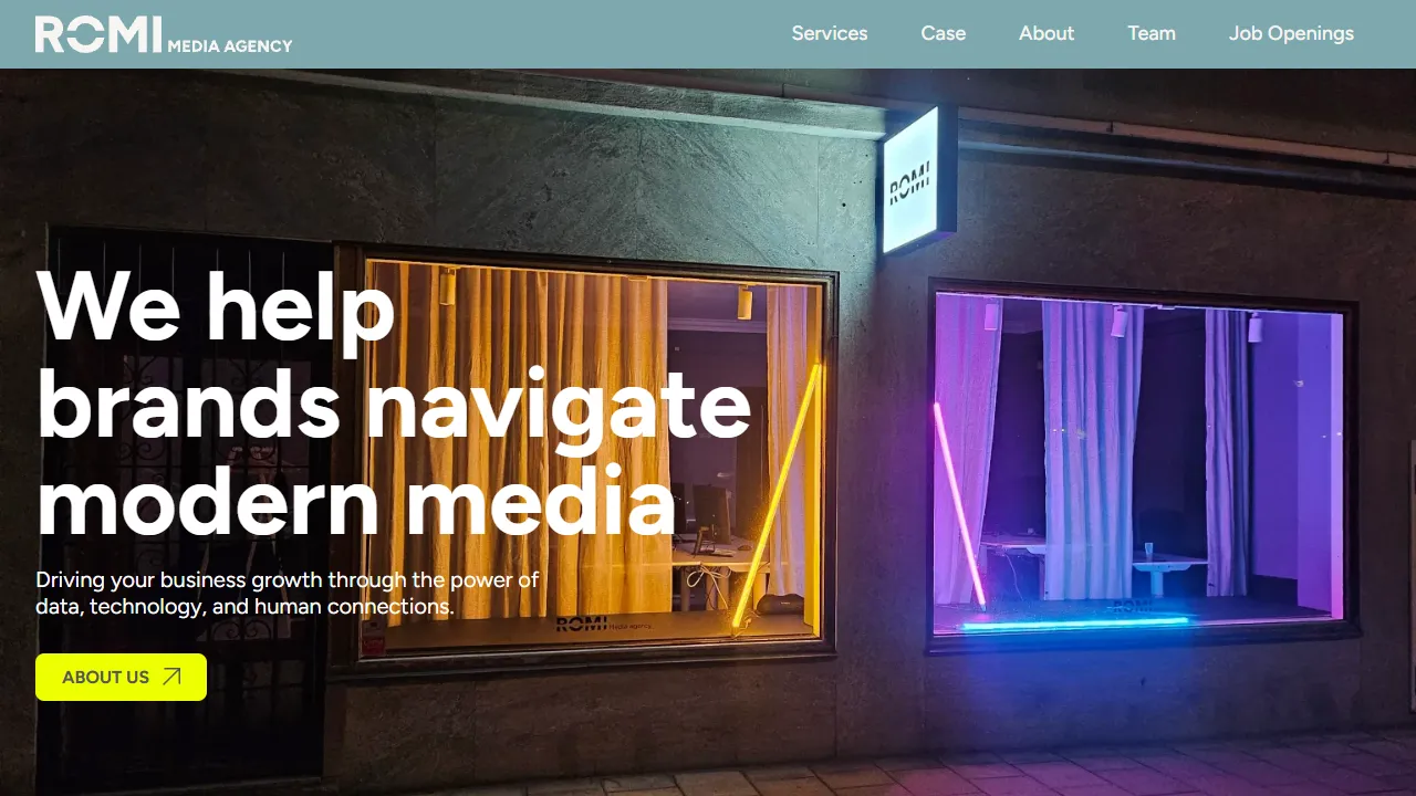 Screenshot of The ROMI Agency