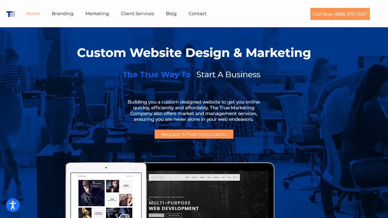 Screenshot of The True Marketing Agency