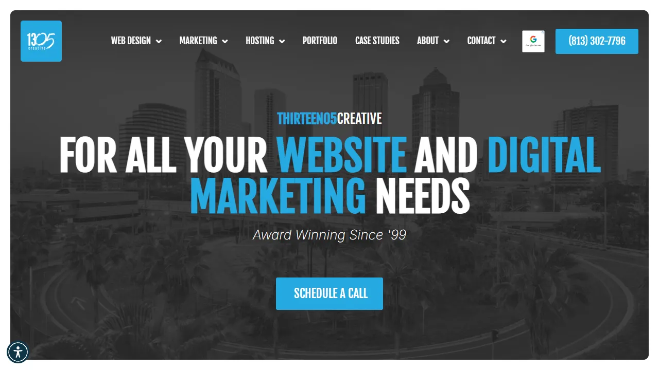 Screenshot of thirteen05 creative