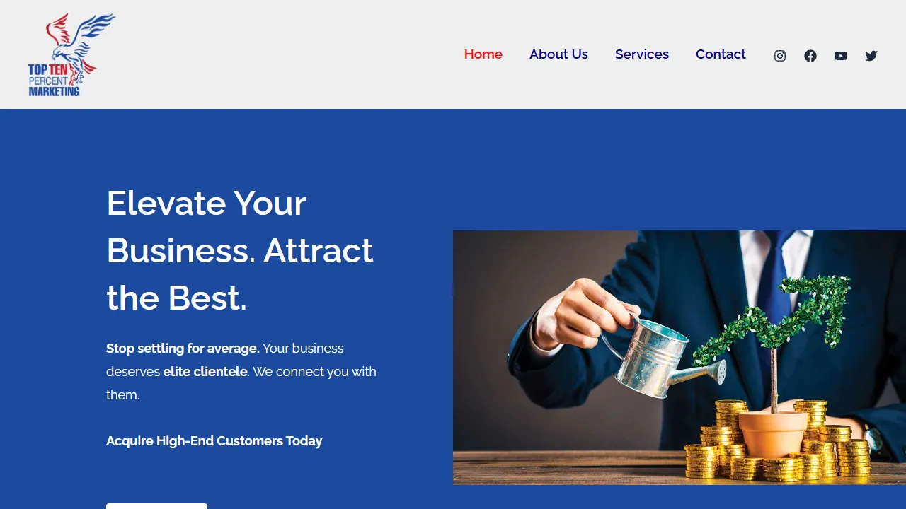 Screenshot of Top TEN Percent Marketing