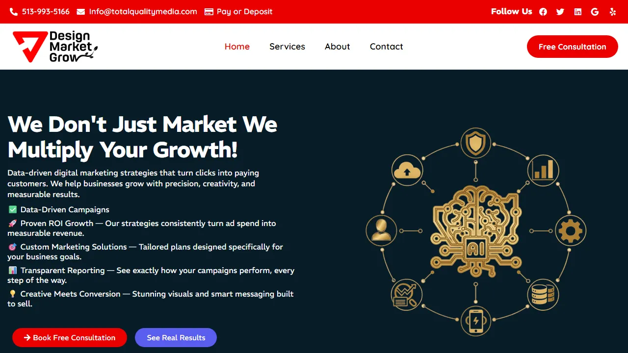 Screenshot of Total Quality Media