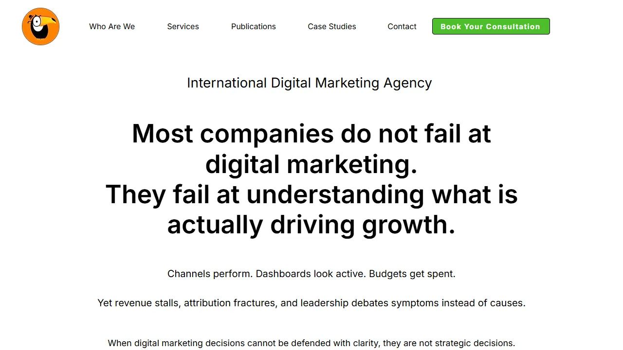 Screenshot of Toucan Insights - Digital Marketing Agency 🏆