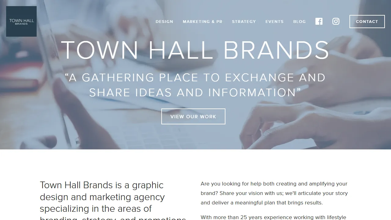 Screenshot of Town Hall Brands