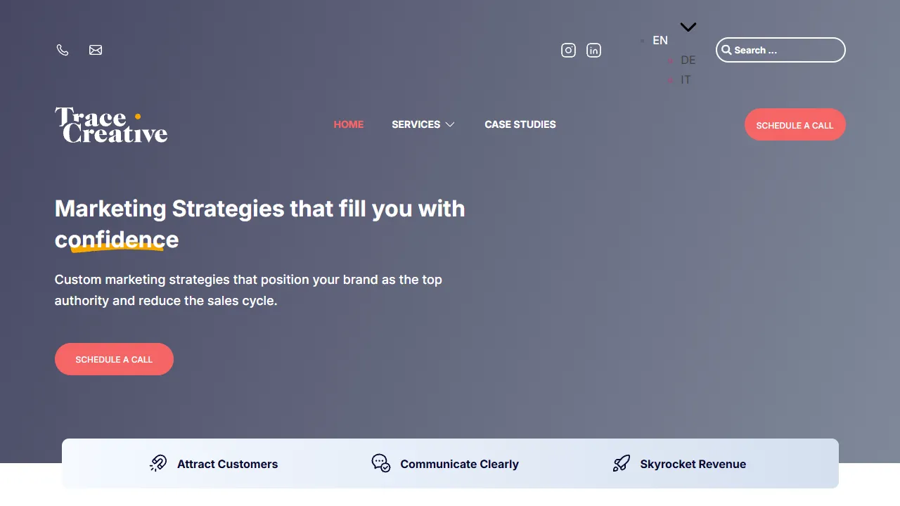 Screenshot of Trace Creative LLC