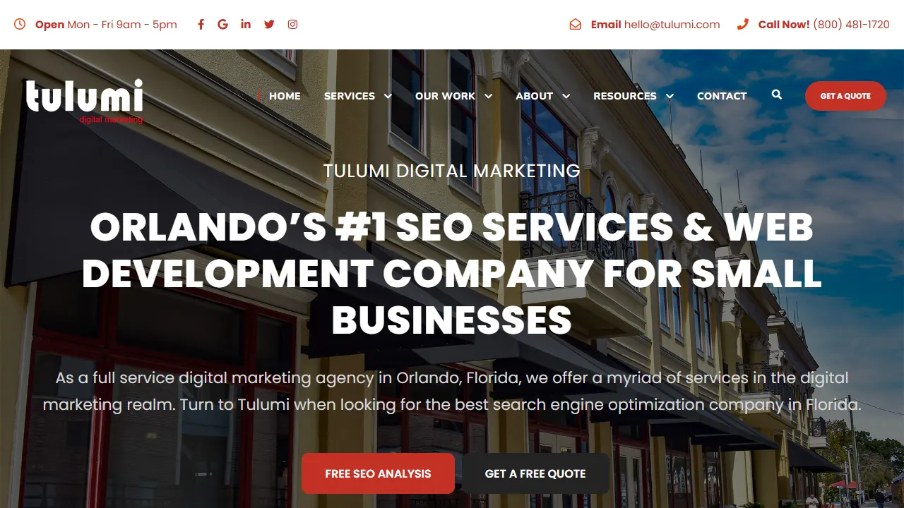 Screenshot of Tulumi Digital Marketing