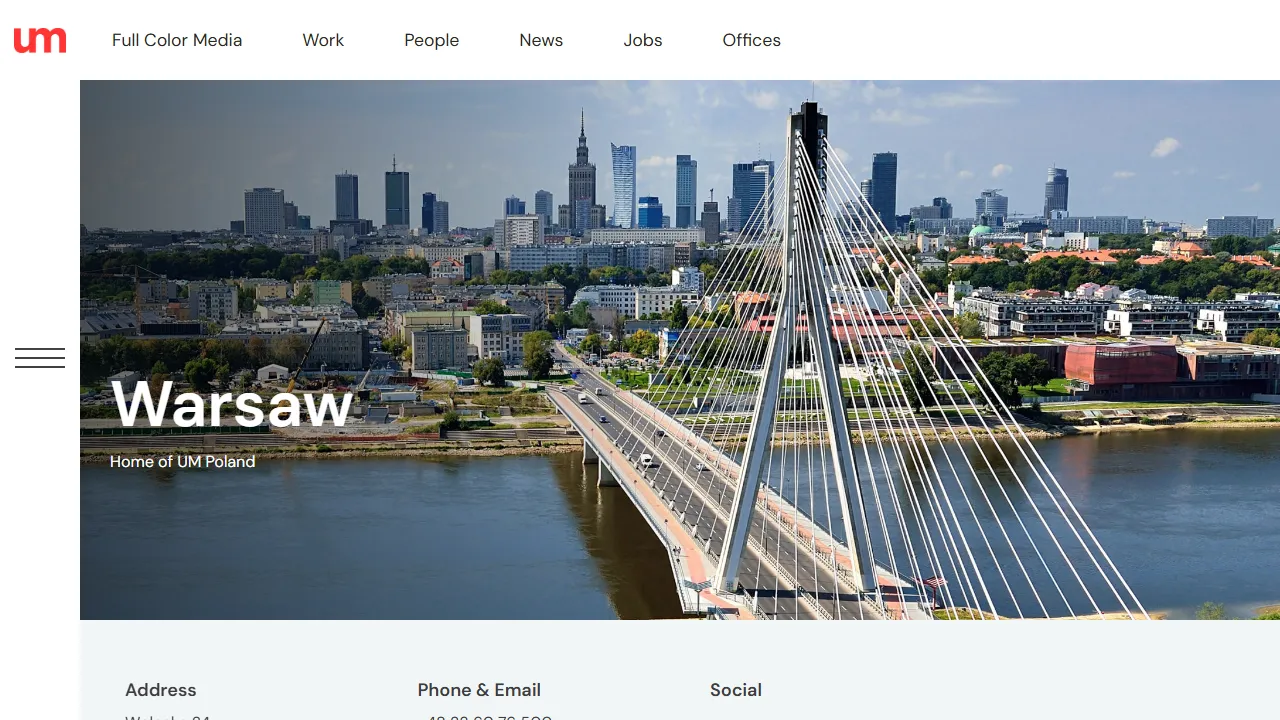 Screenshot of UM Poland - agencja mediowa