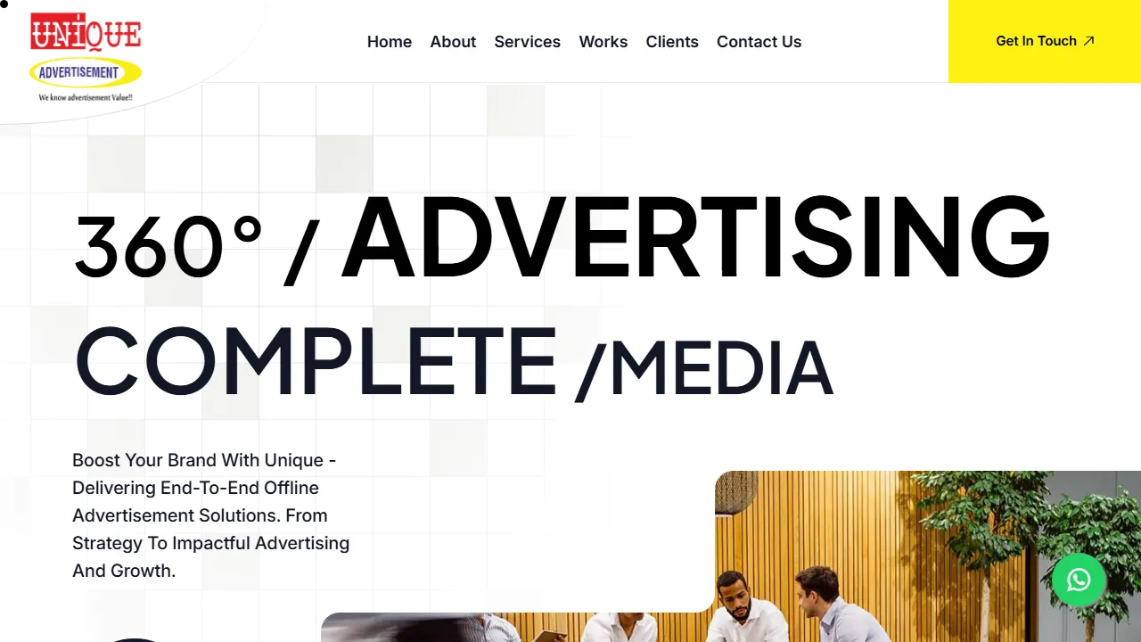 Screenshot of Unique Advertisement