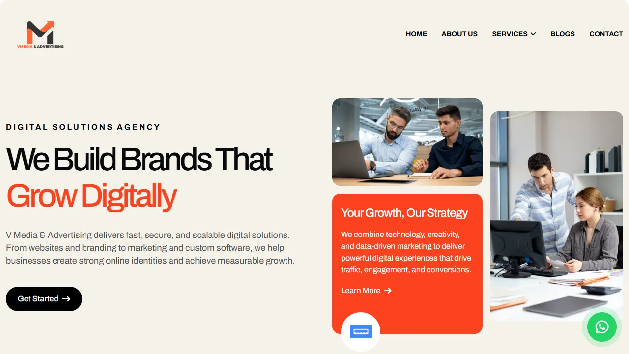 Screenshot of V Media & Advertising - Best Digital marketing company in hyderabad - Best SEO and Social media marketing company