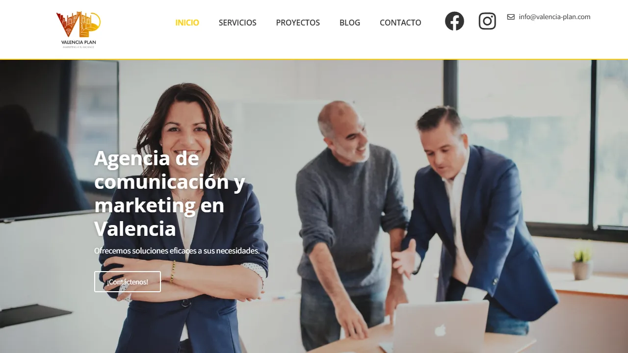 Screenshot of Valencia Plan Marketing