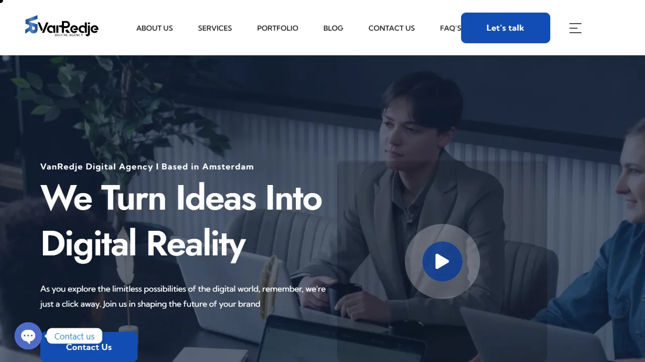 Screenshot of VanRedje Digital Agency Amsterdam | Social Media Agency | Digital Marketing Company | The Netherlands