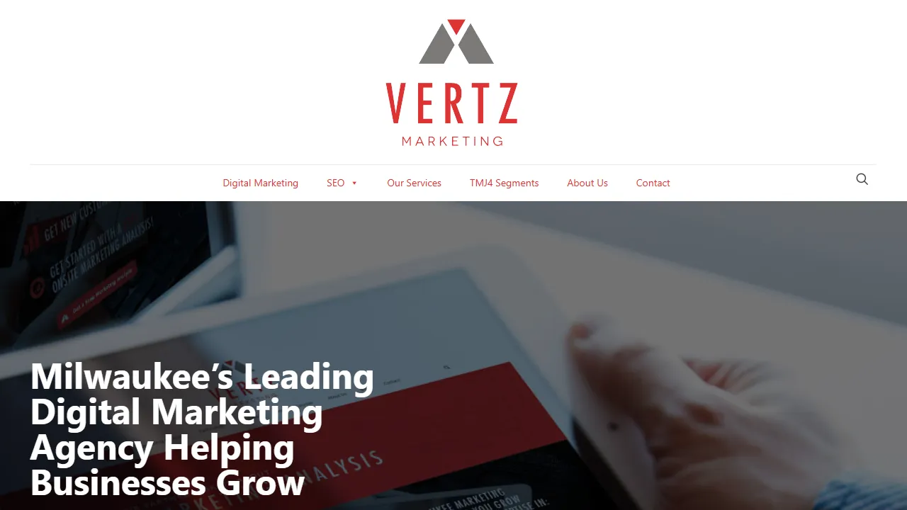 Screenshot of Vertz Marketing
