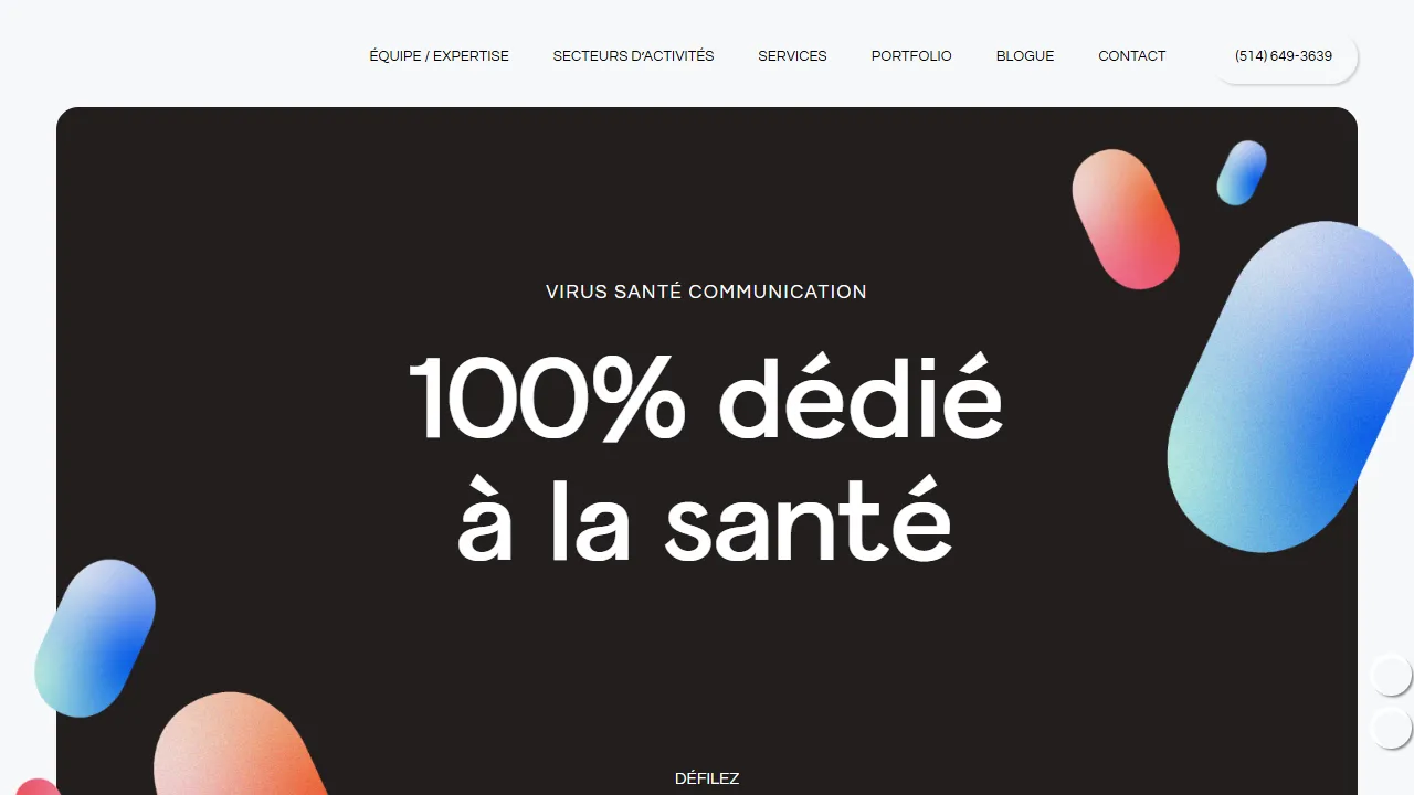 Screenshot of Virus Santé Communication : Agence Marketing Spécialisée en Santé