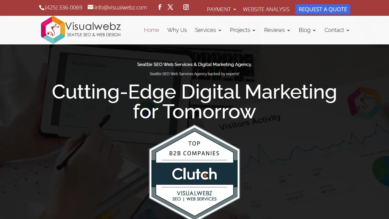 Screenshot of Visualwebz - Seattle SEO & Web Design
