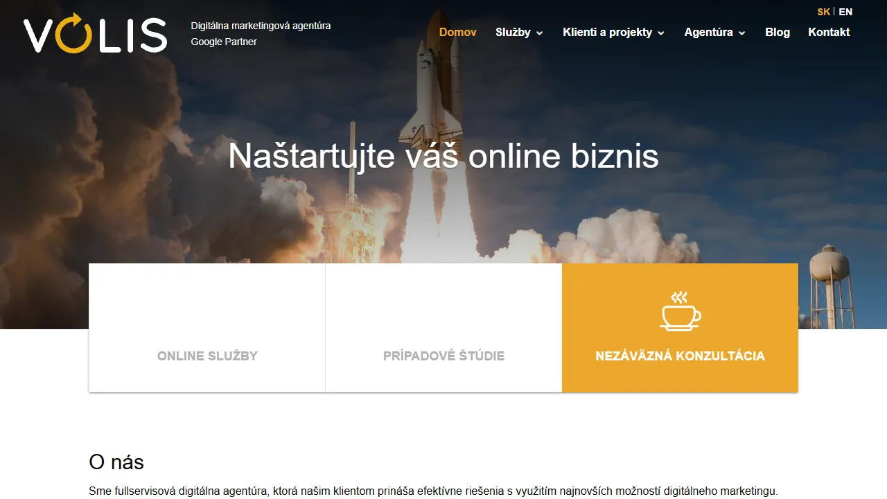 Screenshot of Volis International - digitálna marketingová agentúra