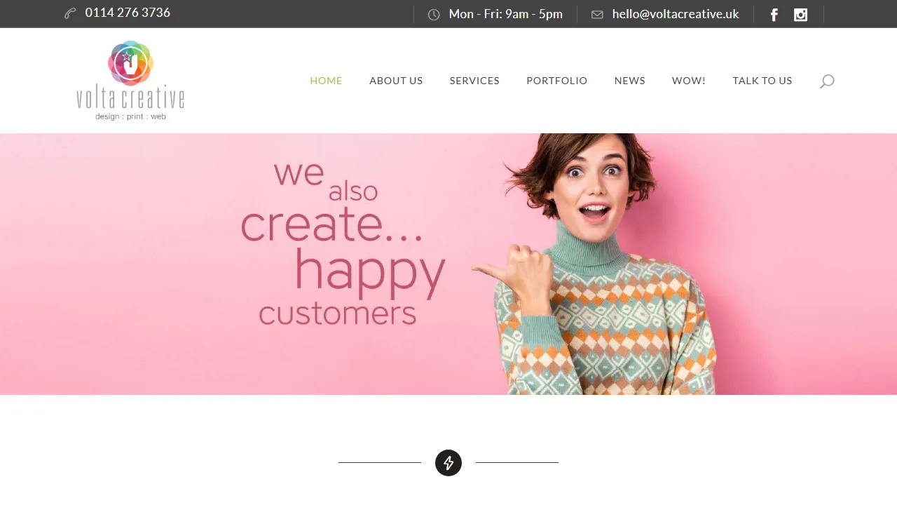 Screenshot of Volta Creative