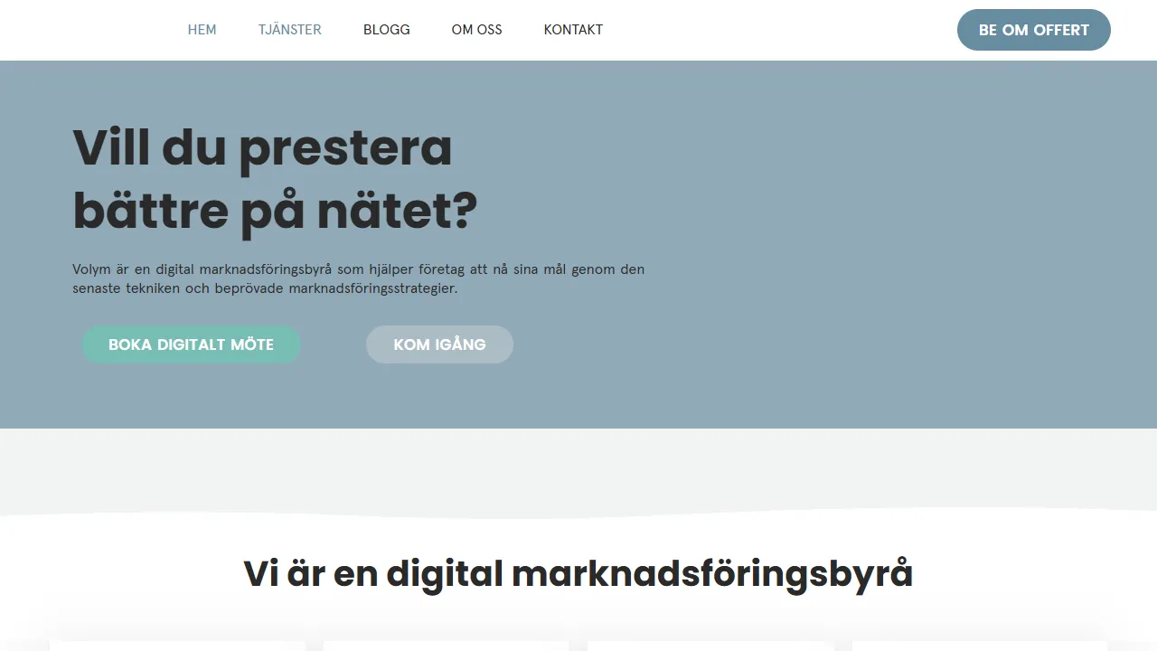 Screenshot of Volume Communications