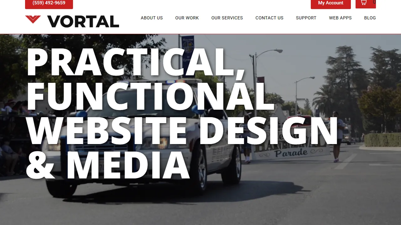 Screenshot of Vortal Website Design