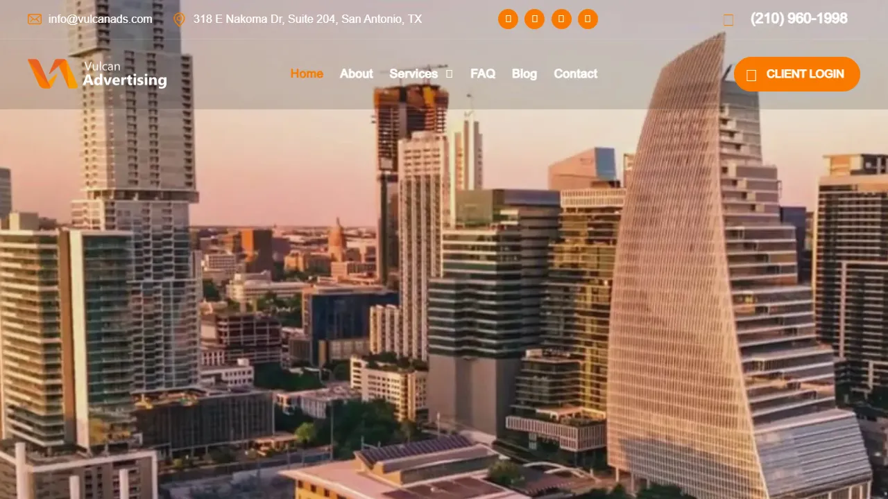 Screenshot of Vulcan Advertising