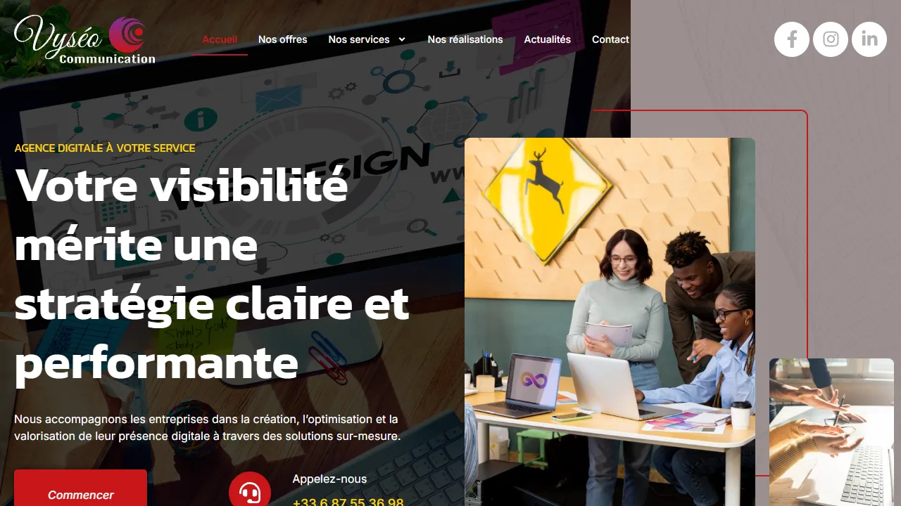 Screenshot of Vyséo Communication