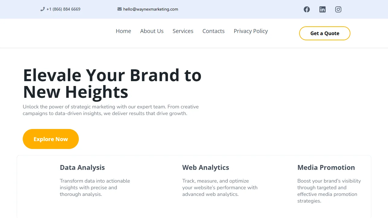 Screenshot of Waynex Marketing