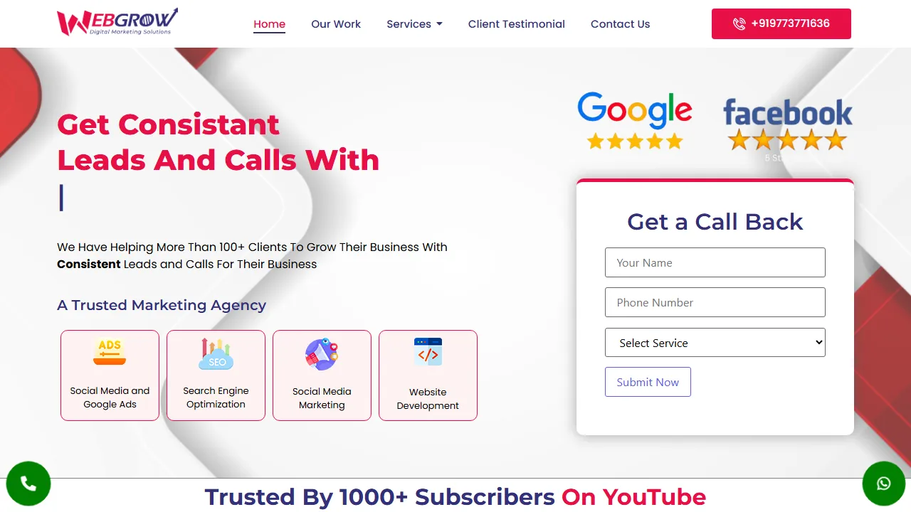 Screenshot of Web Grow Marketing Solution