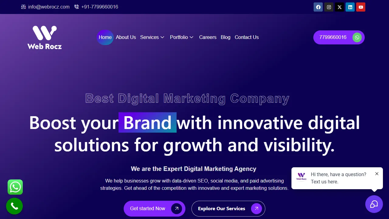 Screenshot of Web Rocz | Best Digital Marketing Agency in Hyderabad
