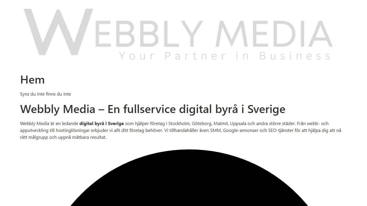 Screenshot of Webbly Media | Digital Agency in Sweden