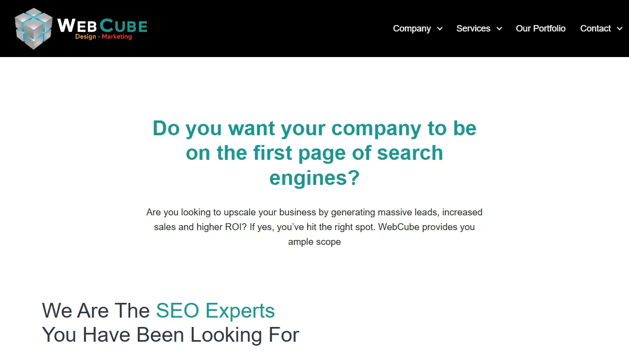 Screenshot of WebCube Digital Marketing | Edmonton SEO Company