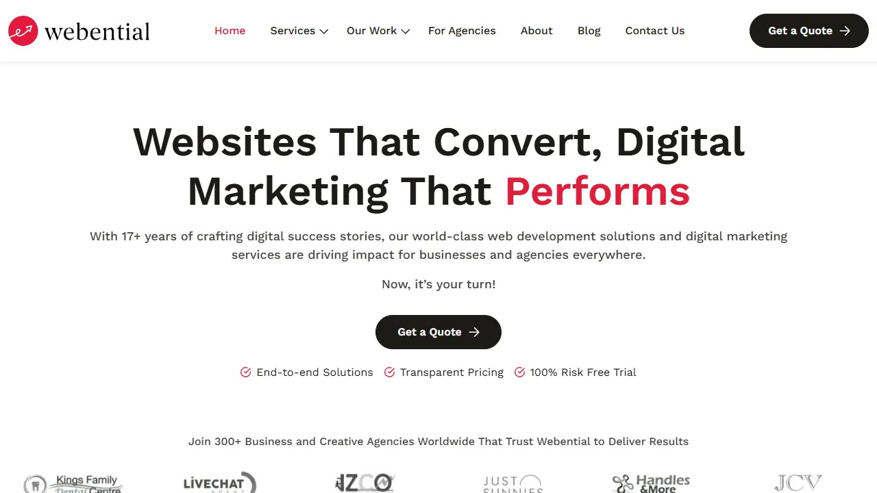 Screenshot of Webential