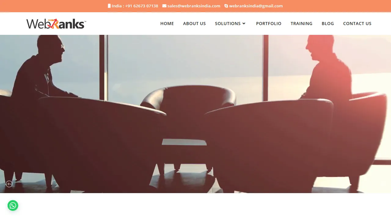 Screenshot of WebRanks India Private Limited Indore