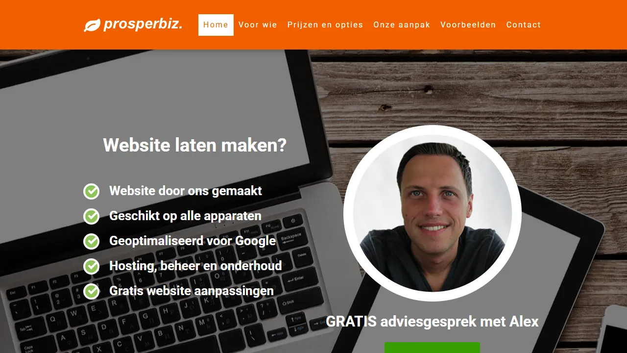 Screenshot of Website laten maken | Prosperbiz websites