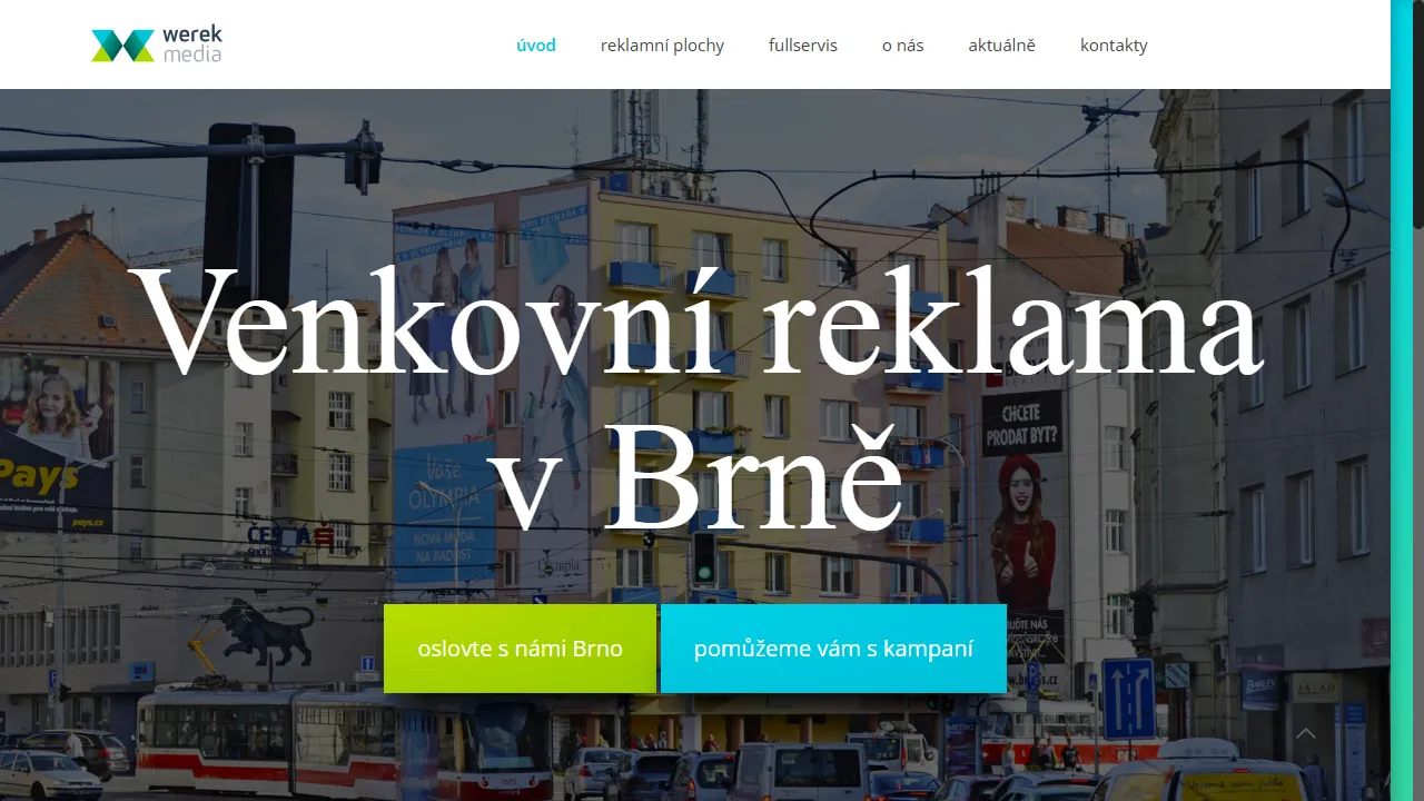 Screenshot of Werek Media | reklamní plochy Brno