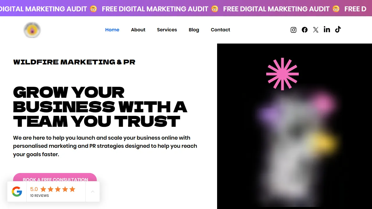 Screenshot of Wildfire Marketing & PR Ltd