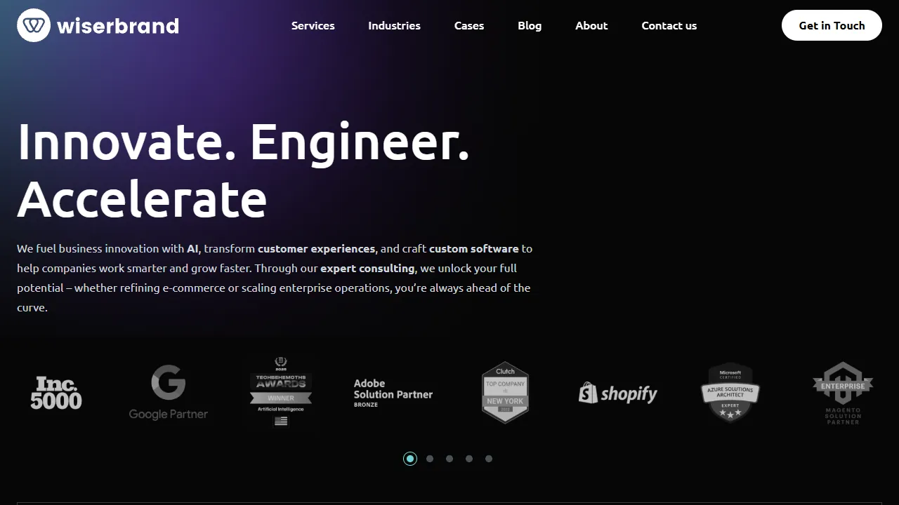 Screenshot of WiserBrand