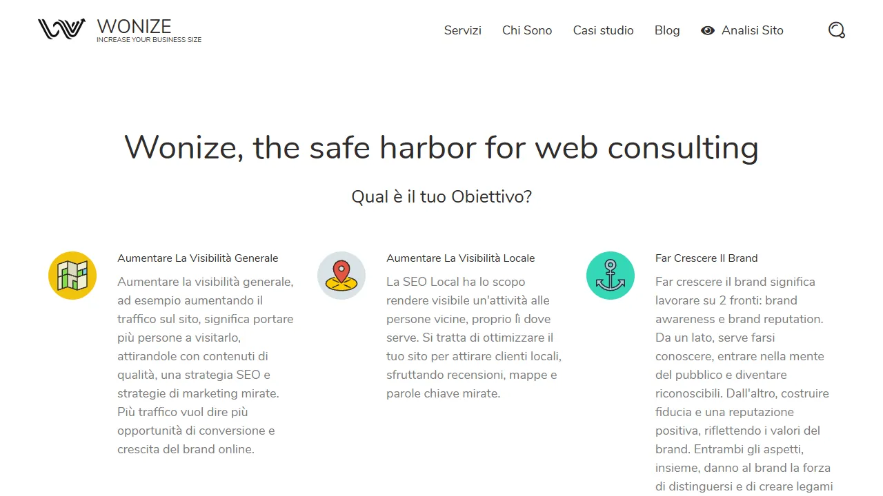 Screenshot of Wonize