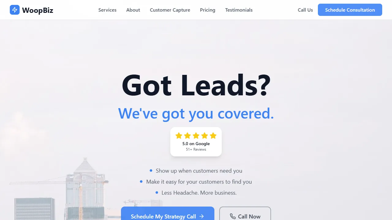 Screenshot of WoopBiz Digital Marketing