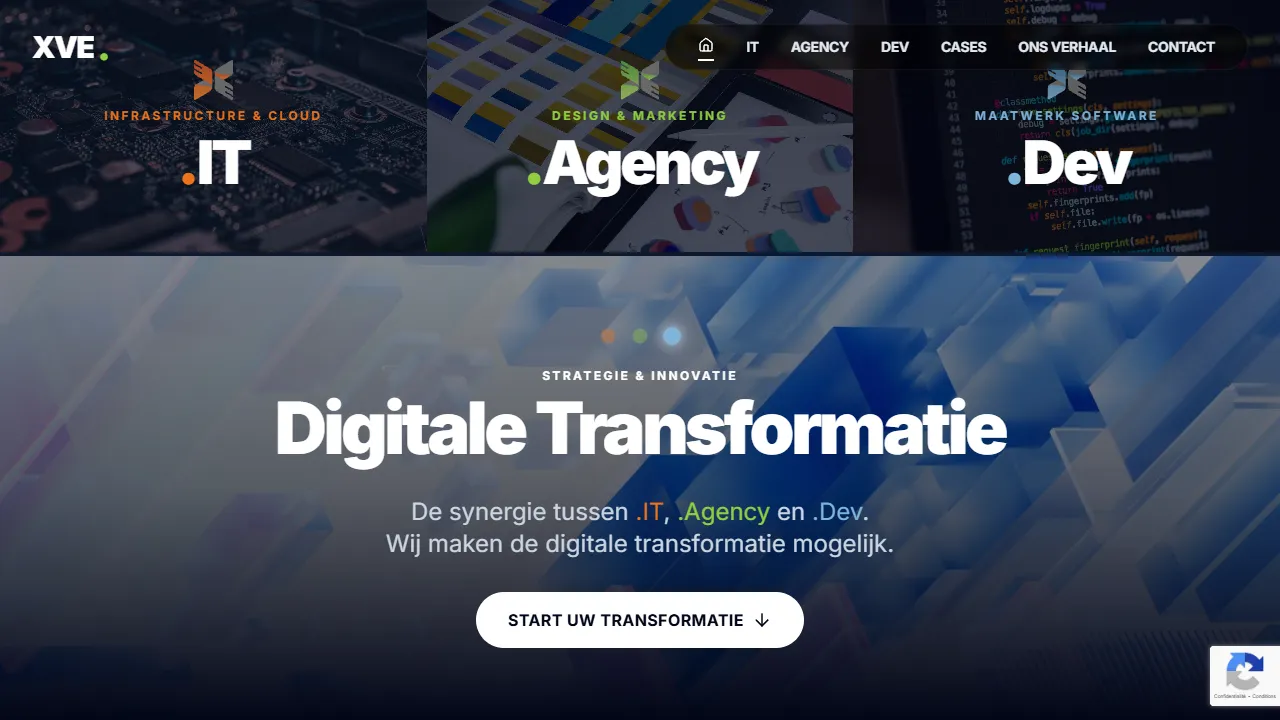 Screenshot of XVE.be | .IT, .Agency en .Dev