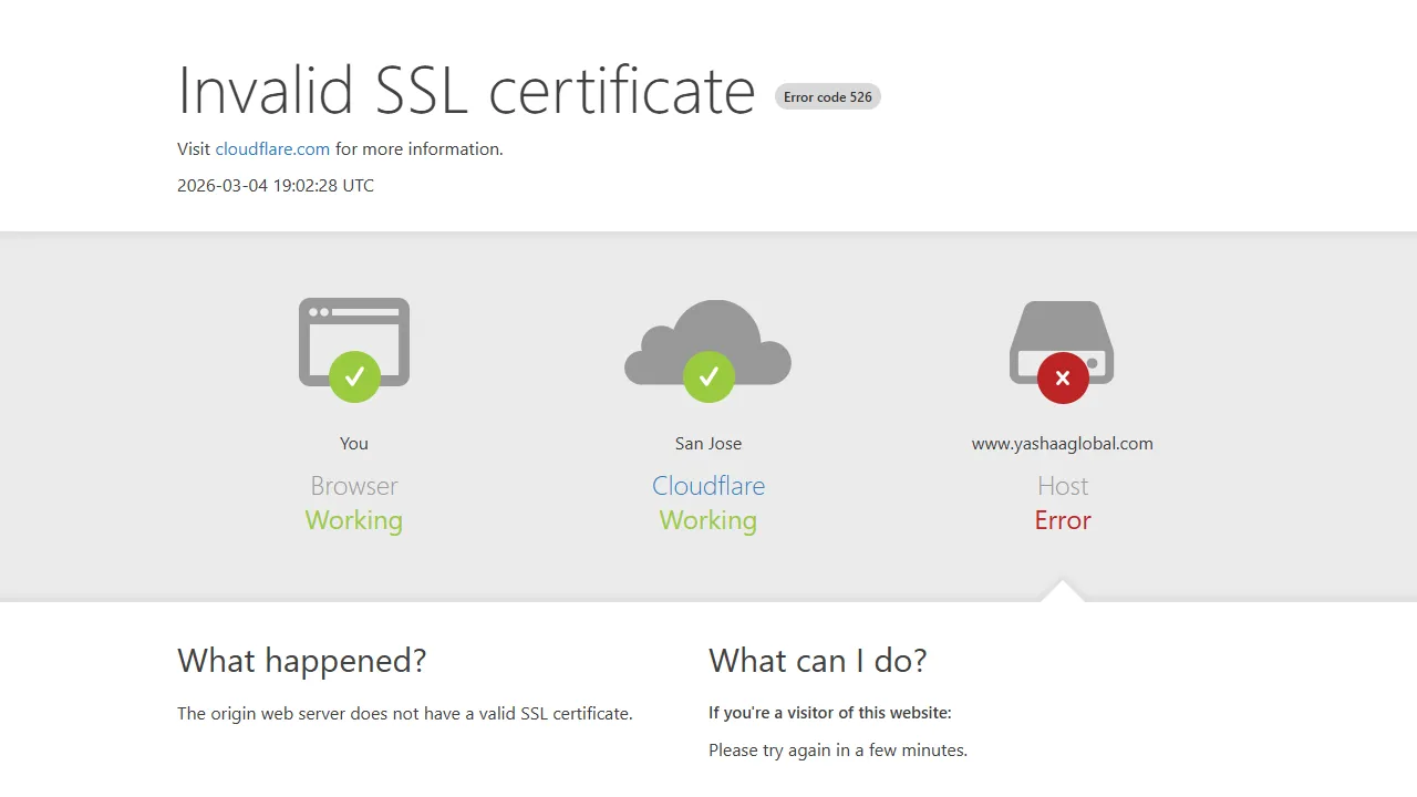 Screenshot of YashaaGlobal