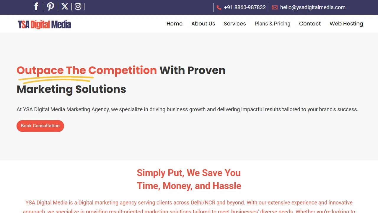 Screenshot of YSA Digital Media