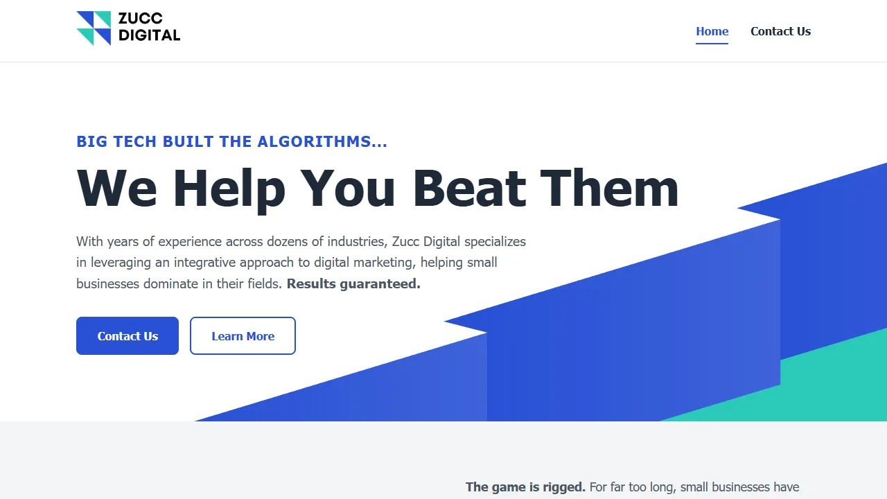 Screenshot of Zucc Digital